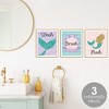Big Dot of Happiness Let's Be Mermaids - Unframed Wash, Brush, Flush - Bathroom Wall Art - 8 x 10 inches - Set of 3 Prints - 2 of 4