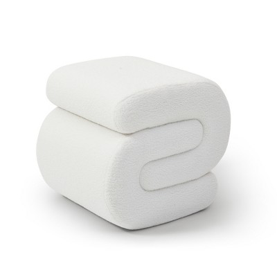 UPHA Modern S-Shape Small Makeup Stool Fabric Ottoman, Footstool