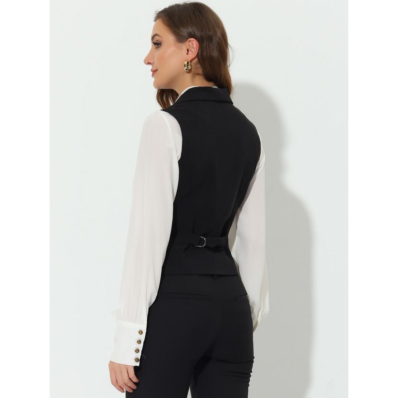 Allegra K Women's Lapel Collar Dressy Versatile Racerback Waistcoat Suit Vest, 4 of 7