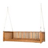 Whisen Minimalist Twin Size Wooden Porch Swing Bed with Secure Sloped Design & Rope Hanging System for Patio or Backyard - 3 of 4