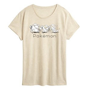 Women's - Pokémon - Sketched Starters-  Women's Short Sleeve Graphic T-Shirt Short Sleeve Graphic T-Shirt - 1 of 4