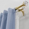 Lumi Home Furnishings 72"x144" Decorative Drapery Double Rod with Crystal Square finials Champagne - 2 of 4