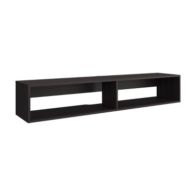 Syemin TV Stands and Consoles Simple TV Stand Two Spacious Shelves Fits Casual Living Bedroom Keeps Items Tidy, Black, 64.57"*17.72"*3.54"