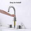 ChicFurnit Bathroom Sink Faucet Widespread 2 Handle Design with 360 Degree Swivel Spout for Easy Use, Silver, 13.58"*12.4"*3.54" - 4 of 4