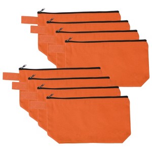 Unique Bargains Canvas Plain Zipper Toiletry Makeup Organizing Bags 8 Pcs - 1 of 4