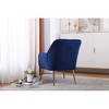 Velvet Modern Mid-Century Armchair with Golden Legs and Easy Assembly for Living Room - 4 of 4