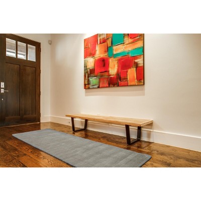 Hand-Knotted Light Gray Wool Runner Rug, 2'6" x 8'