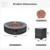 42/56 inch Outdoor Magnesium Oxide Fire Pit Table Propane for Outside Patio with Tank Cover - 3 of 4