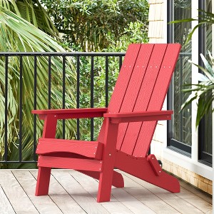 Folding Adirondack Chair, HDPS Poly Chair, Weather Resistant, Outdoor HIPS Adirondack Fire Pit Chair for Patio, Pool, Garden, Backyard - 1 of 4