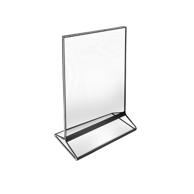 Silver Trim Double-Sided Clear Acrylic 4x6 Tabletop Frames