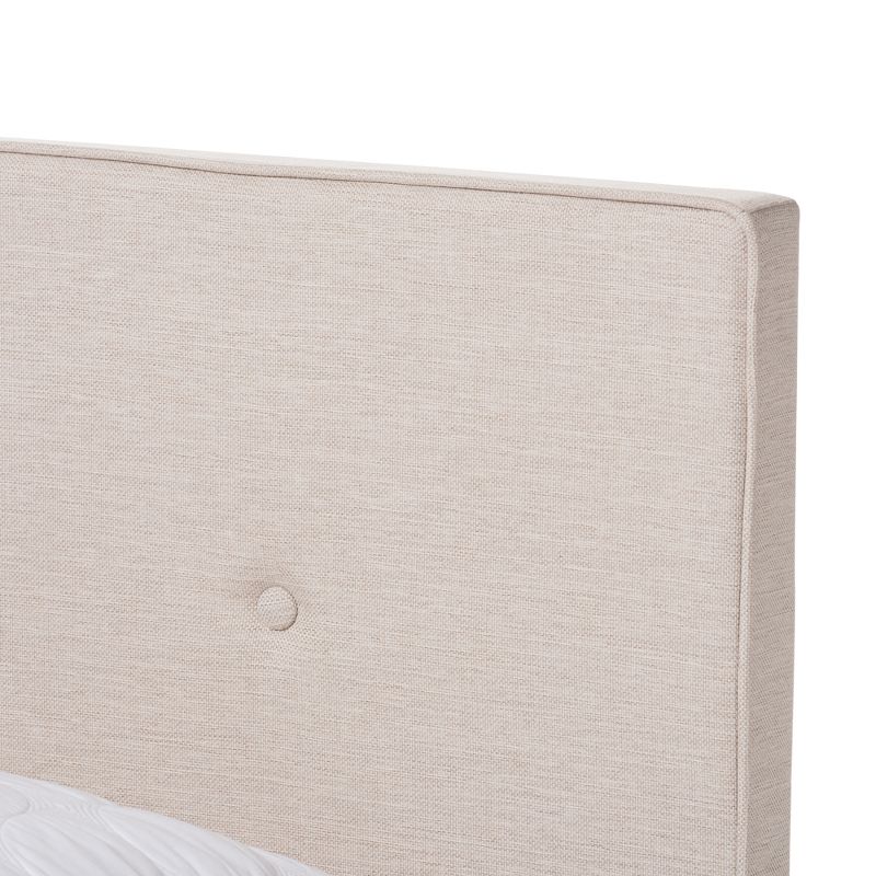 Queen Hampton Modern and Contemporary Fabric Upholstered Bed Light Beige - Baxton Studio, 5 of 10