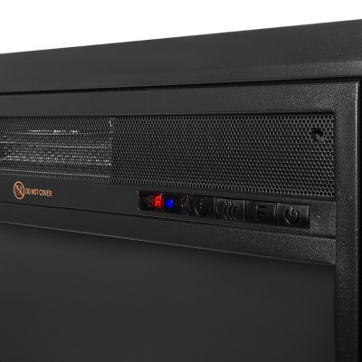 Barton Living 26" Electric Fireplace Insert 3D Flame Stove Adjustable Flame Timer Black