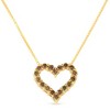 14K Yellow Gold Plated Silver 1.0 Ctw Champagne Diamond Heart Pendant Necklace - 2 of 4