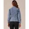 Allegra K Women's Regular Fit Casual Lapel Long Sleeve Denim Pockets Blazer - 4 of 4