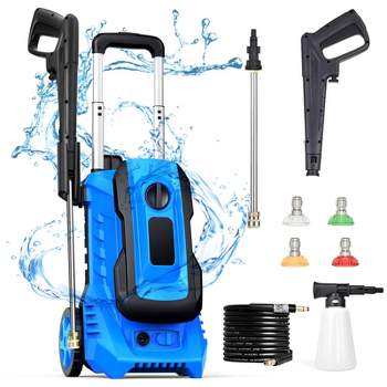1300 PSI Max 2 GPM Electric Pressure Washer with Wall Mount, Roll Cage and  Hose Reel