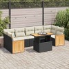 vidaXL Garden Sofa Set Black, Cream white PE rattan, Acacia wood, Polyester - 2 of 4