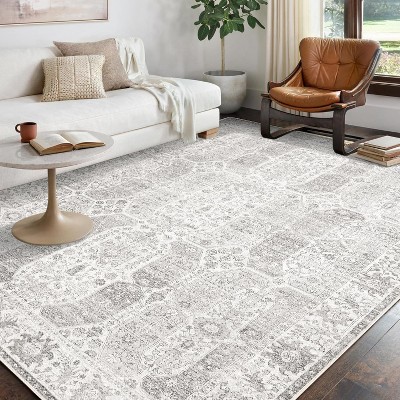 ABYNOW Washable Area Rug Gray,8X10FT