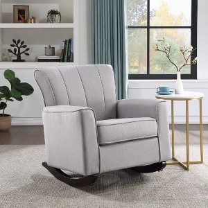 Lyngins Modern Upholstered Lounge Rocking Chair with Thicken Cushion,Armchair Accent Chair for Living Room,Bedroom - 1 of 4