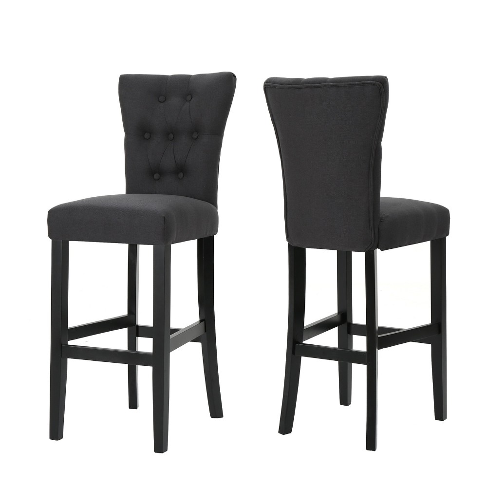 Photos - Chair Set of 2 Pia Barstool Charcoal - Christopher Knight Home