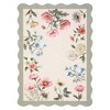 Floral Rugs for Living Room Bedroom Soft Washable Rug Scalloped Edge Plaid Pattern Area Rug Non-Slip Low Pile Rug - 3 of 4