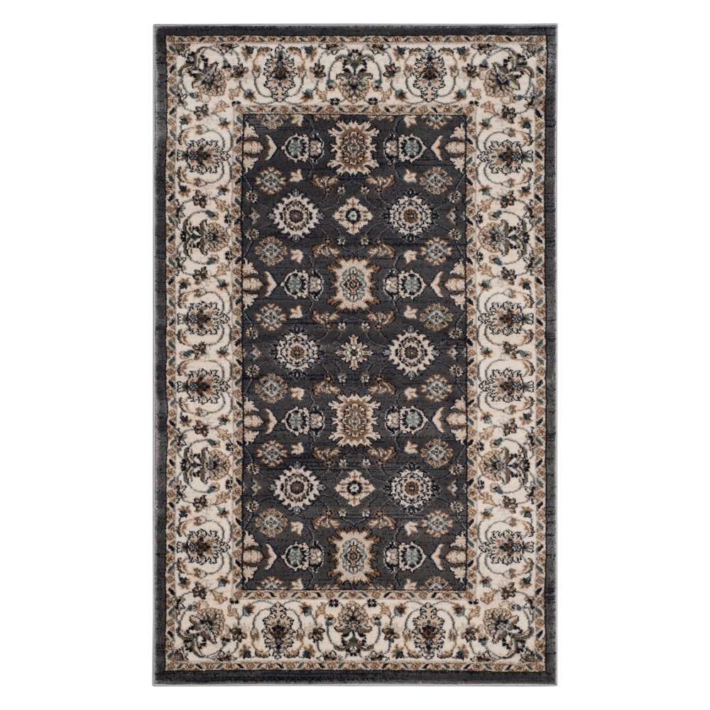 4'x6' Stefanie Floral Accent Rug Gray/Cream - Safavieh