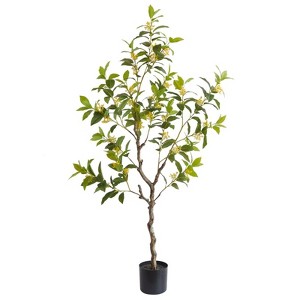 Osmanthus Flowers Artificial Tree, I Living Room Porch Fake Plants Bonsai Treendoor Decoration Faux Plant - 1 of 4