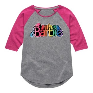 Barbie Barbie 3D Logo  - Athletic Heather/Fuchsia - 3T - 1 of 3