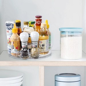 LunaLulinlk Lazy Susan Turntable for Cabinet, 9" Clear Plastic Spinning Spice Rack Storage Cosmetic Makeup Organizers for Pantry, Shelf - 1 of 4