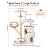 BingoPaw 56 Inch Tall Modern Multi-Levels Cat Tree Tower Cats Furniture Kitten Play Center with Flower Perch, Wicker Basket & Solid Willow Wood Posts - 3 of 4