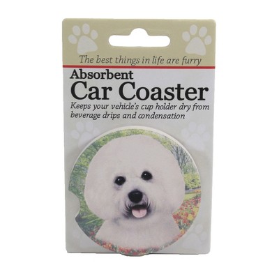 Car Coaster 2.5" Bichon Frise Car Coaster Absorbant E & S Pet  -  Coasters