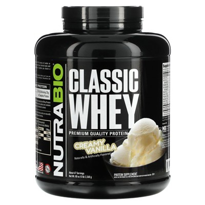 NutraBio Classic Whey Protein, Creamy Vanilla, 5 lbs (2,268 g)
