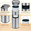 4.5 Gallon Trash Can, 17L Stainless Steel Commercial Garbage Bin with Lid & Removable Inner Bucket, Metal Waste Container and Ashtray - 3 of 4