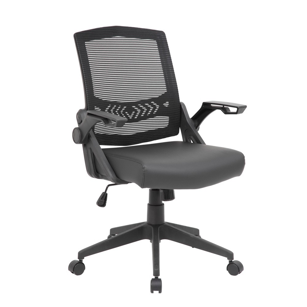 Photos - Computer Chair BOSS Mesh Flip Arm Task Chair Black -  Office Products 