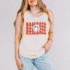Simply Sage Market Women's Baseball Stacked Smiley Face Garment Dyed Heavy Weight Tank - 2 of 3