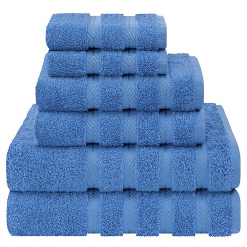 American Soft Linen 6 Piece Towel Set, 100% Cotton Bath Towels For  Bathroom, Electric Blue : Target