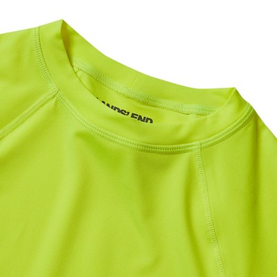 Lands' End Kids Sunshade UPF 50 Chlorine Resistant Long Sleeve Crew Neck Rash Guard - Large - Neon Yellow — фото 2