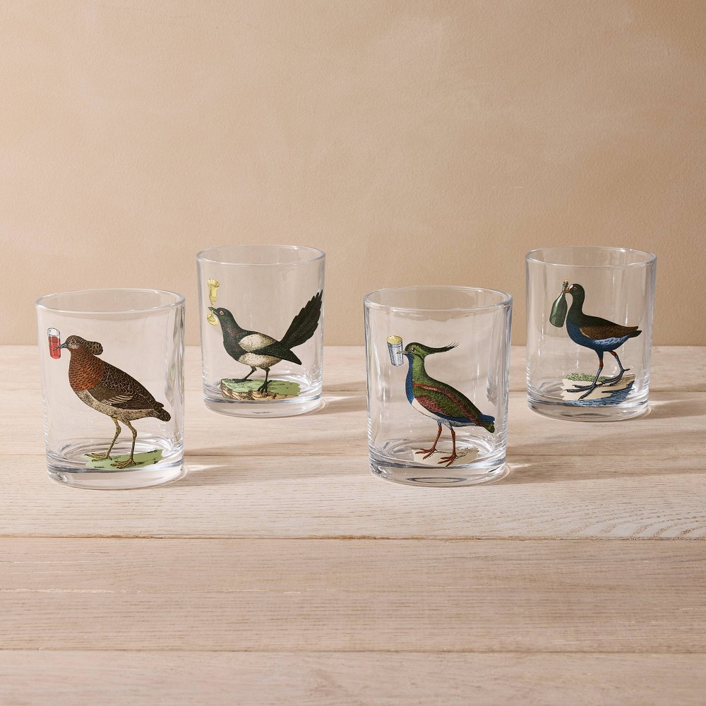 4pc 9oz Bird Highball Cocktail Glass Set - John Derian for Target