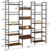 Triple Wide 5 Tier Bookshelf, Rustic Industrial Style Bookcases with 14 Open Display Shelves, Bookcase Furniture for Living Room and Home Office - 2 of 4