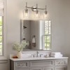 YANSUN 22 in. 3-Light Brushed Nickel Bathroom Vanity Light with Clear Glass Shades for Bathroom, Vanity, or Powder Room - 4 of 4