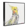 Stupell Industries Cockatiel Bird Portrait Tropical Yellow Grey Pet Framed Giclee Art, Black, 14" x 11" - 2 of 4