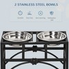 17" Double Stainless Steel Heavy Duty Dog Food Bowl Elevated Pet Feeding Station - 4 of 4