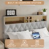 DOMETOUR Queen Bed Frame w/ Storage, Adjustable Headboard & Charging Station, Solid, No Box Spring, Noise-Free, Easy Assembly, Gray - 4 of 4