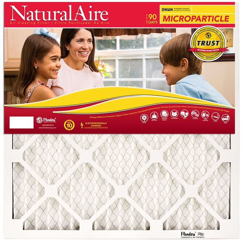 NaturalAire 16 in. W X 20 in. H X 1 in. D Synthetic 10 MERV Pleated Microparticle Air Filter (Pack of 6), 1 of 2