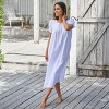 ADR Women's Cotton Nightgown Amelia Short Sleeve Lace Trim Button Up Long Vintage Night Dress Gown - 3 of 4