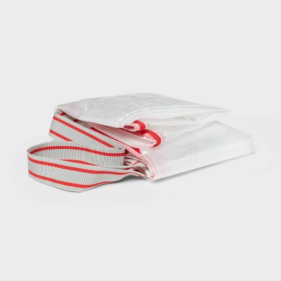 Collapsible Tote with Handles - up&up: Reusable Softside Beach Bag, Zip Closure, White, Adult Woven Handbag - image 3