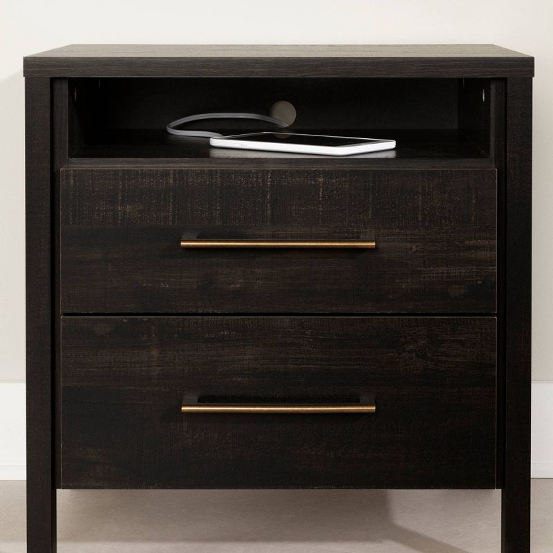 Gravity 2 Drawer Nightstand Rubbed Black - South Shore, 5 of 12