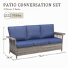 Buenhomino Patio Sofa, All Weather Outdoor Rattan Wicker 3-Seat Sofa High Back Couch with Premium Cushions for Garden Backyard Porch - 3 of 4