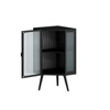 FONTOI 22.25" Floor Coner Cabinet with Tempered Glass Door & Storage Shelves for Bathroom, Living Room, Black, 16.54"*31.5"*22.25" - 4 of 4