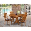 Kitchen Dinette Set - Table and Chairs - Saddle Brown Espresso Finish - Rubberwood Dining Room Furniture - 2 of 4