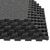 Xspec 1/2" Thick 48 Sq Ft Rubber Top EVA Foam Home Gym Mats 12 pcs, Grey Black - image 3 of 4